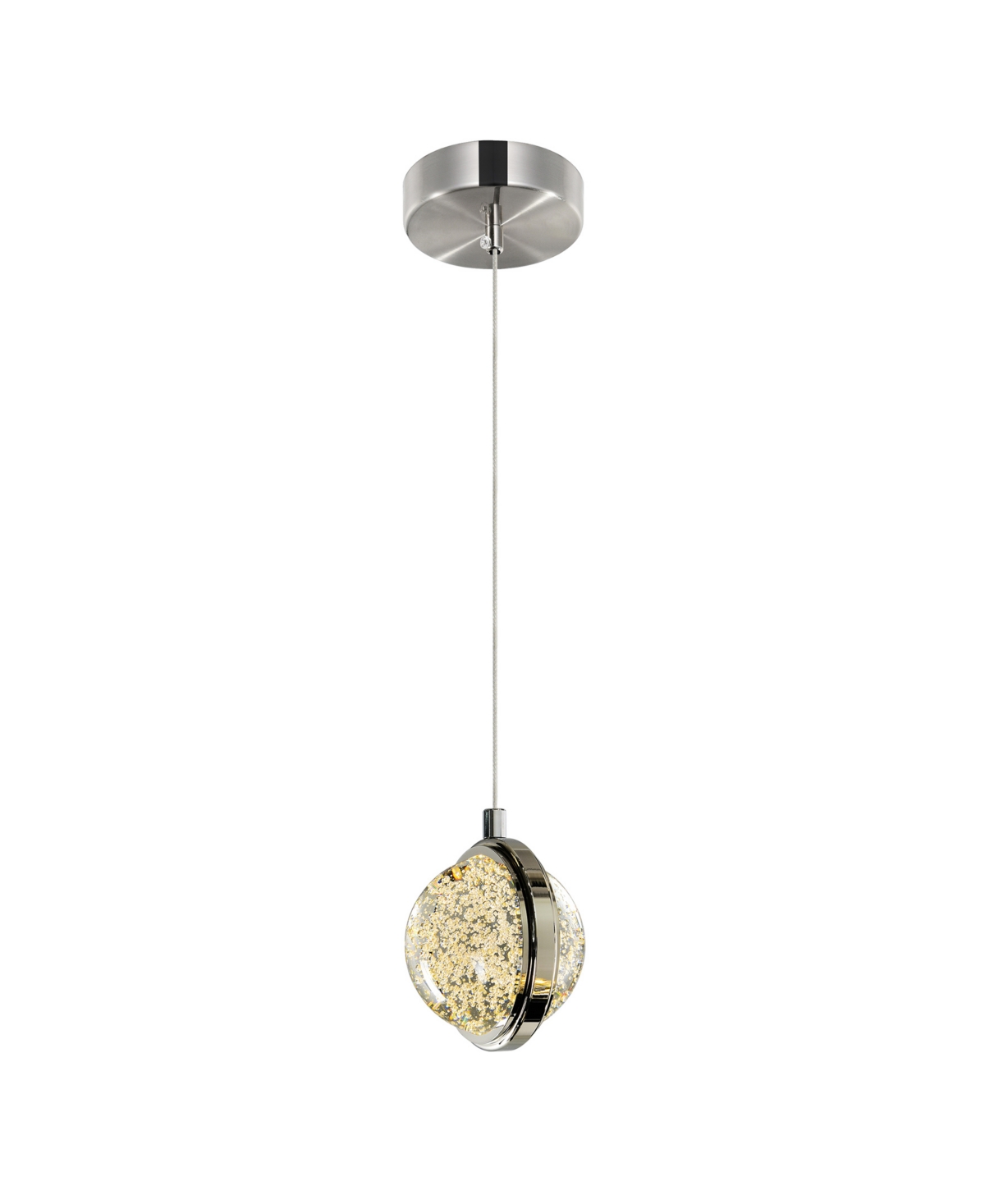 Cwi Lighting 8" Metal Salvador Led Integrated Pendant In Silver