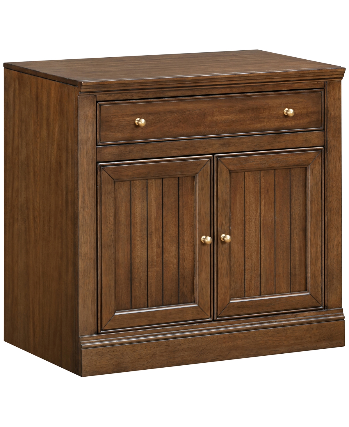 Macy's Furniture 31" Wooden Amren 2 Door Base With Drawer In Brown