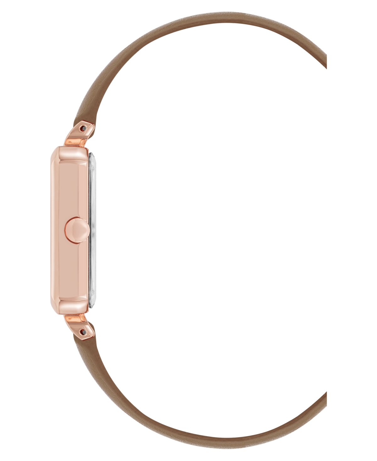 Nine West Women's Quartz Everyday Taupe Leather And Rose Gold-tone Watch, 25mm