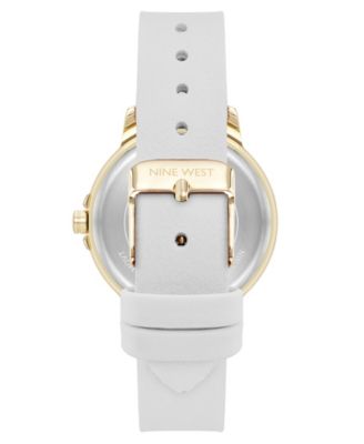 Women's Quartz Premier White Leather and Gold-Tone Watch, 34mm
