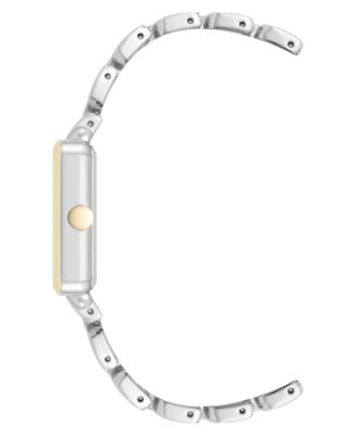 Women's Quartz Square Silver-Tone and Gold-Tone Metal Alloy Watch, 29mm