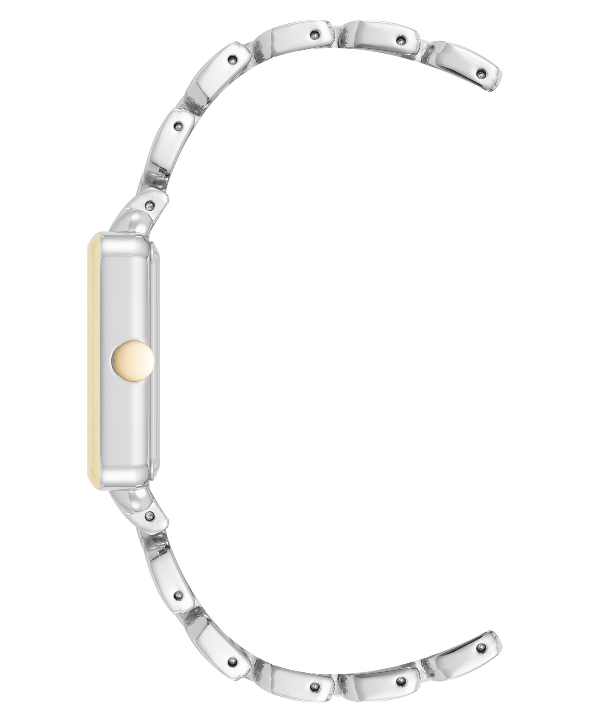 Anne Klein Women's Quartz Square Silver-tone And Gold-tone Metal Alloy Watch, 29mm In Gold