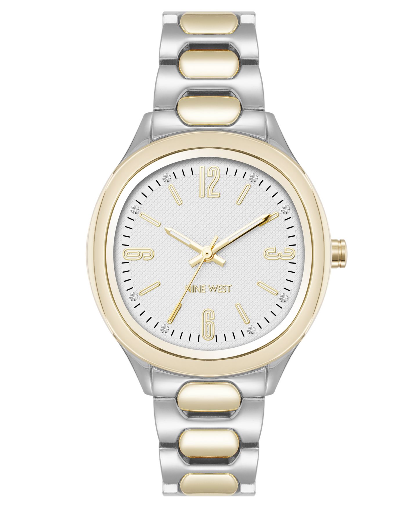 Женские часы Nine West Quartz Unique Silver-Tone and Gold-Tone Metal Alloy, 33mm — фото 1