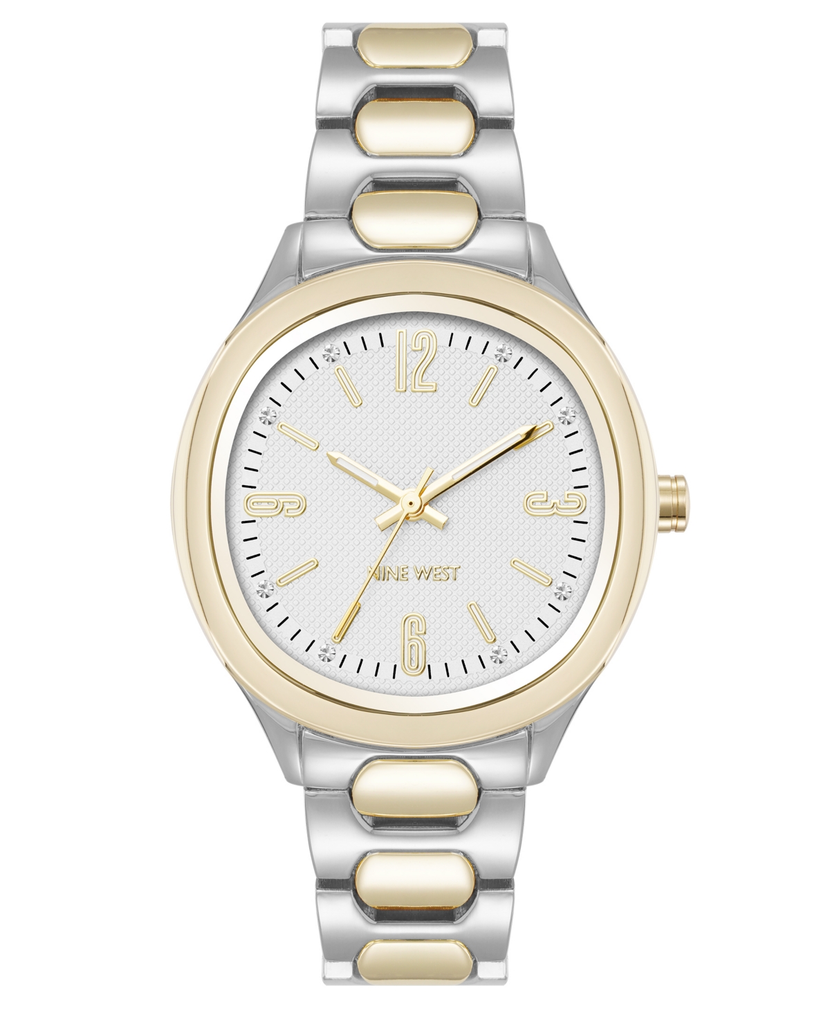 Anne Klein Women's Quartz Unique Silver-tone And Gold-tone Metal Alloy Watch, 33mm In Gray