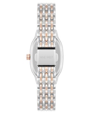 Women's Quartz Delicate Oval Silver-Tone and Rose Gold-Tone Metal Alloy Watch, 23mm