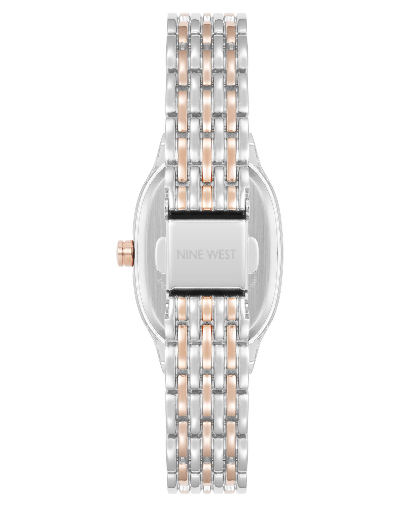 Женские часы Nine West Quartz Delicate Oval Silver-Tone and Rose Gold-Tone Metal Alloy, 23mm — фото 3