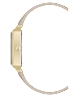 Women's Quartz Petite Cream Leather and Gold-Tone Watch, 25mm