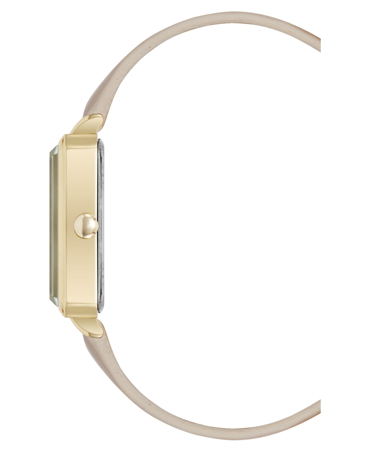Nine West Women's Quartz Petite Cream Leather And Gold-tone Watch, 25mm In Gold