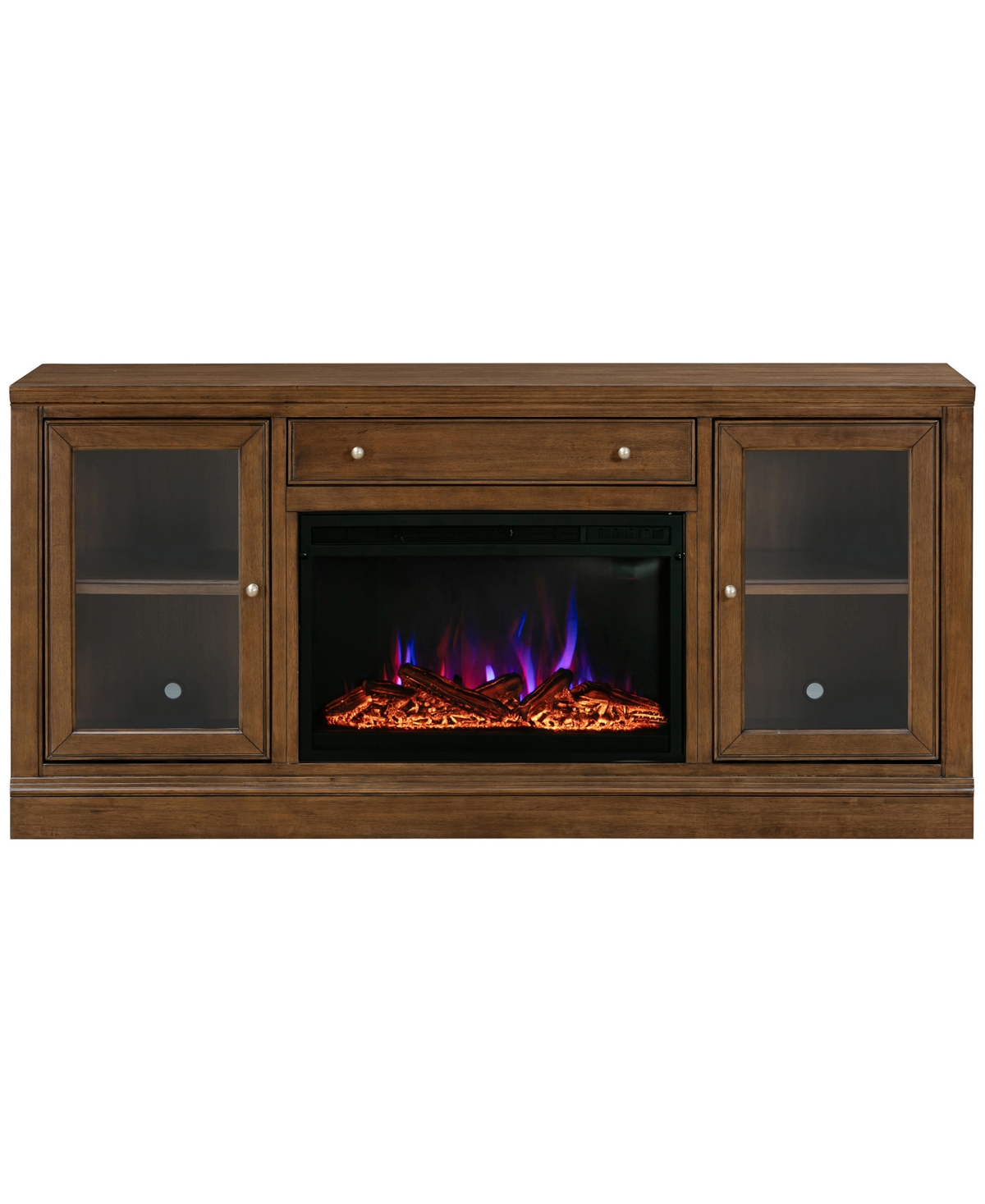 Macy's Furniture 65" Wooden Amren 2 Doors Console Table In Brown