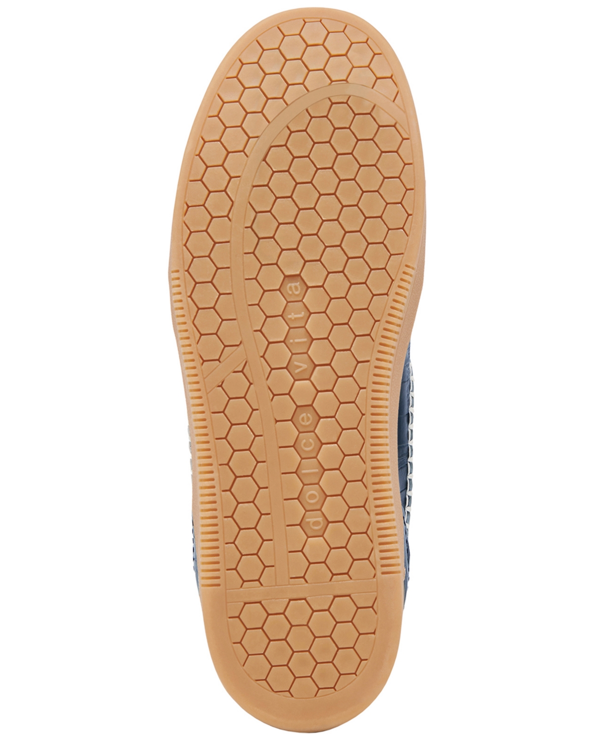 Dolce Vita Notice Stitch Sneakers Ink Croco Embossed Leather In Blue