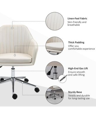 Office Computer Chair w/Tub Shape Design, & Lined Pattern Back,