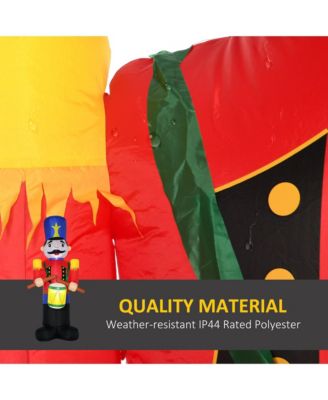 Colorful 8ft Inflatable Nutcracker Soldier Drum Beating LED Outdoor Yard