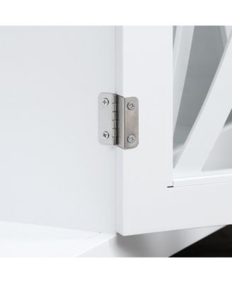 Kitchen Sideboard Storage Cabinet with Glass Door Adjustable Shelf