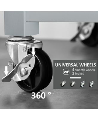 Kitchen Cart Rolling Trolley Shelves Drawers Cabinet Stainless Steel Top