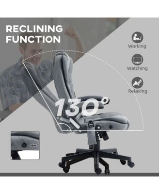6 Point Vibrating Massage velvet Office Chair with Lumbar Heat