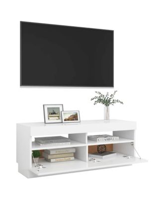 vidaXL TV Stand with LED Lights White 39.4"x13.8"x15.7"