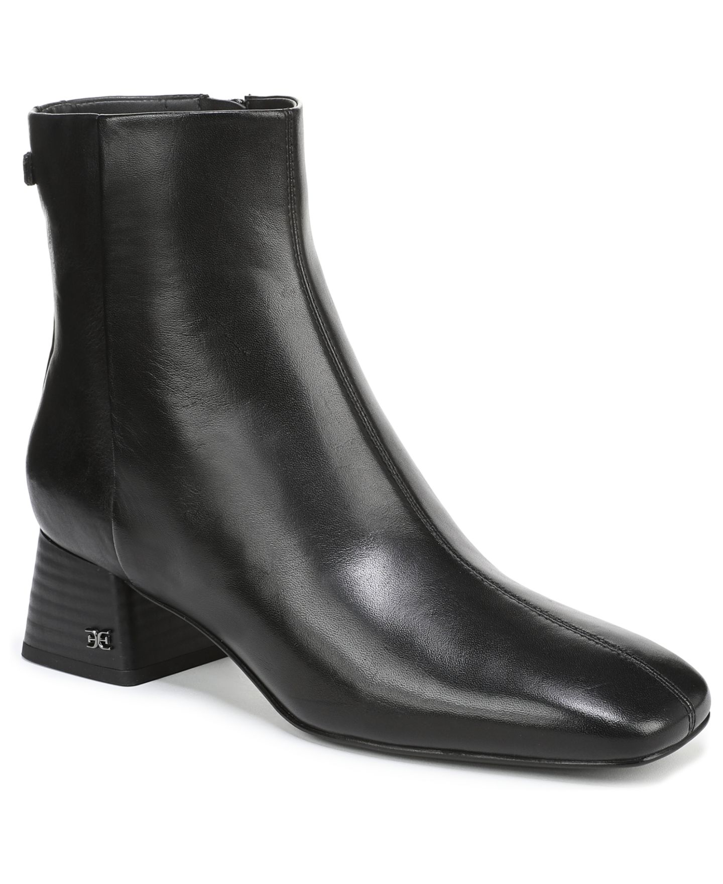 Женские ботинки Sam Edelman Paige Zipper Booties, цвет: Чёрный кожаный — фото 1