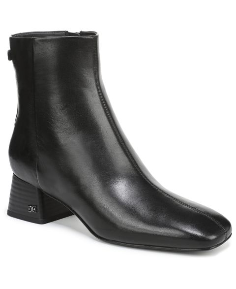 Женские ботинки Sam Edelman Paige Zipper Booties, цвет: Чёрный кожаный