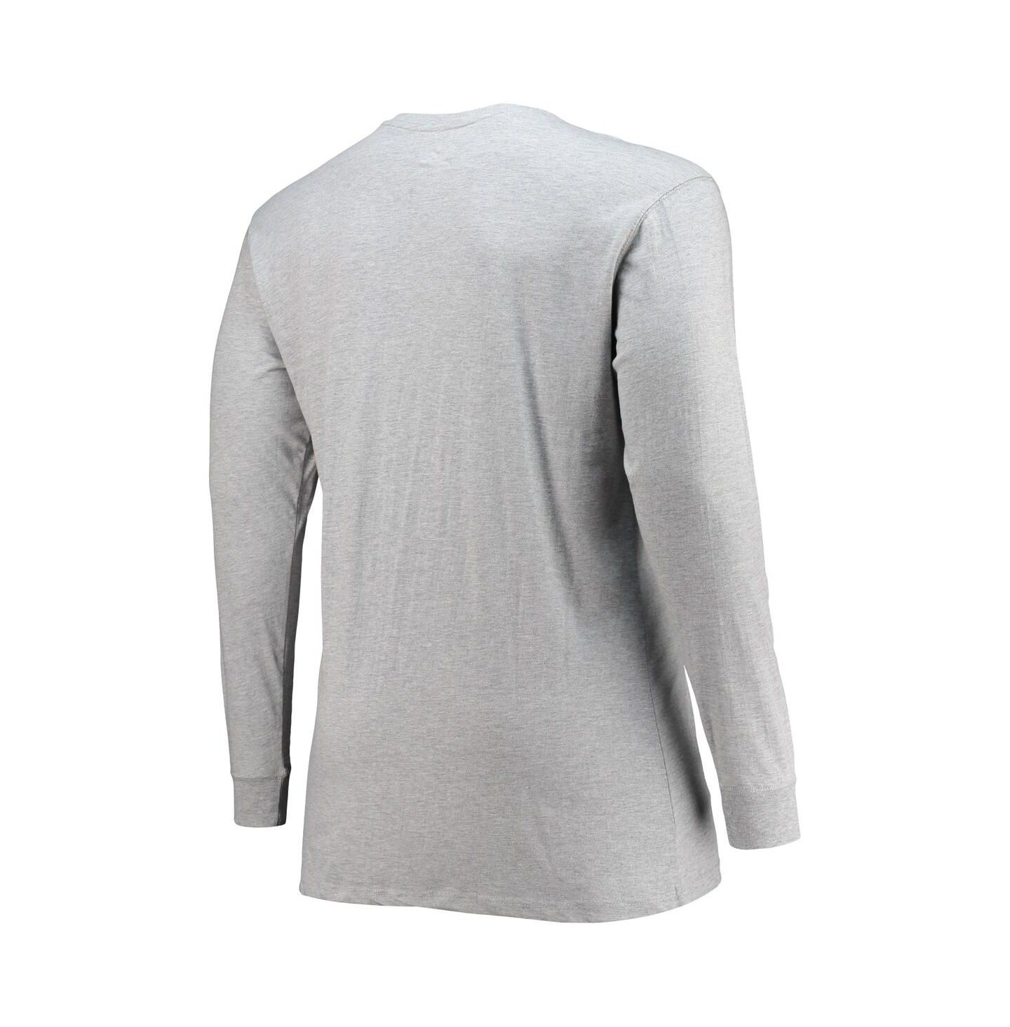 Мужская футболка Profile Heathered Gray Charlotte FC Big & Tall Combo Long Sleeve — фото 3