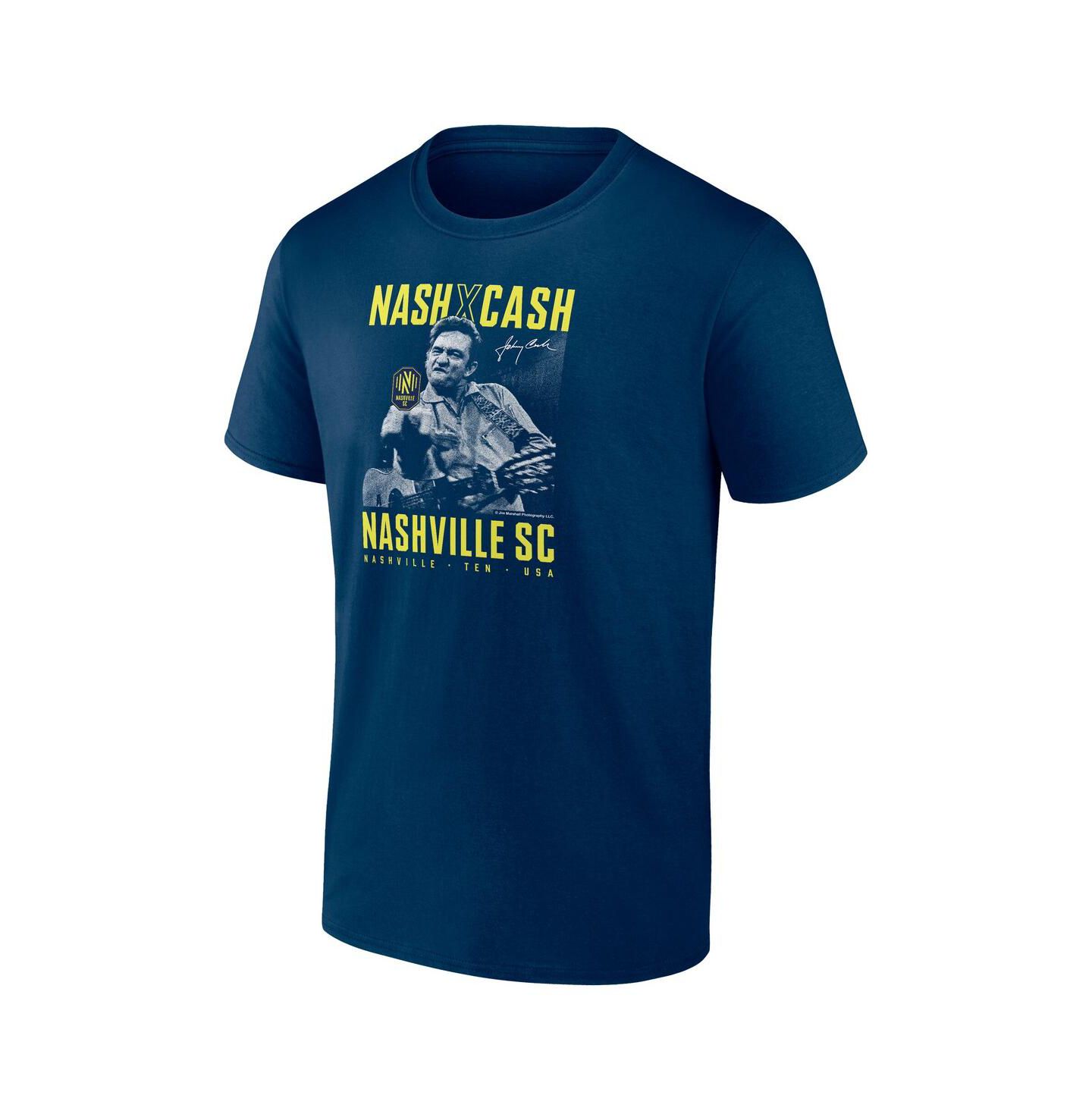 Мужская футболка Fanatics Navy Nashville SC x Johnny Cash Finger — фото 2