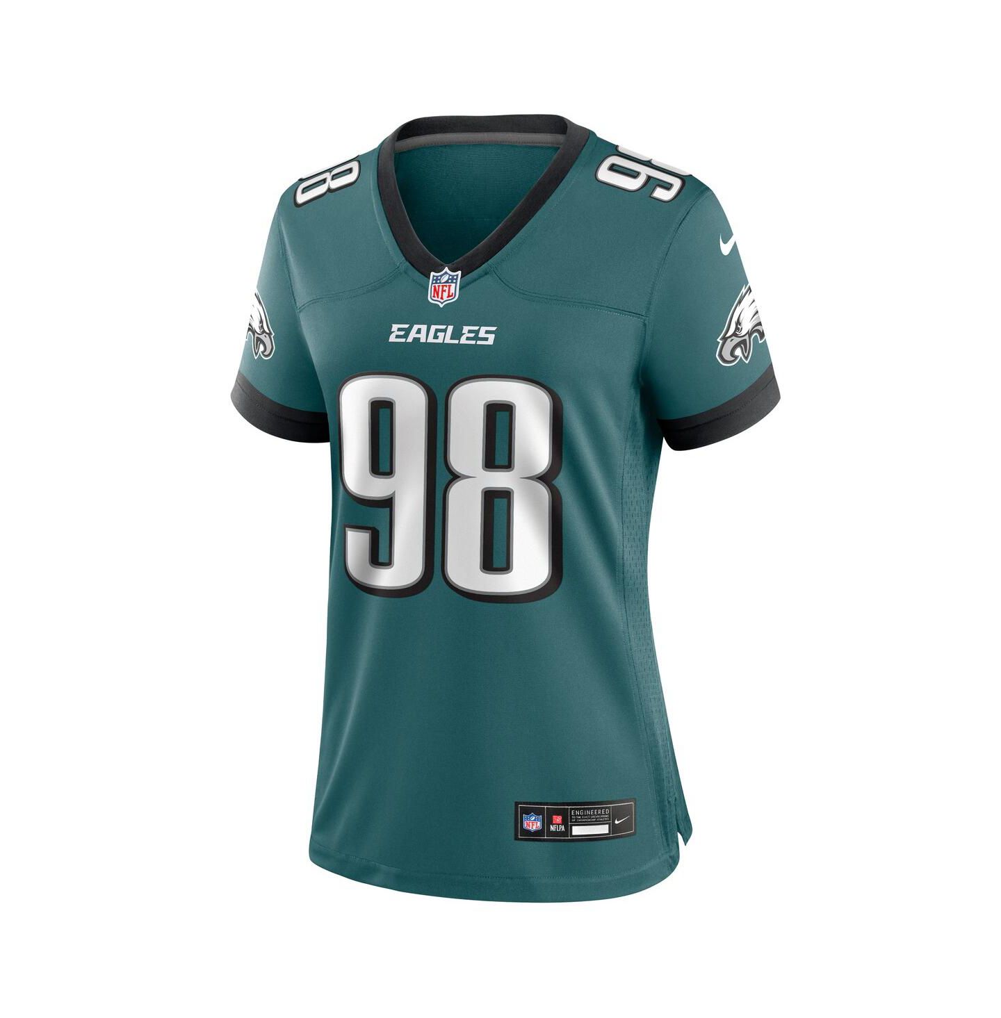 Женский топ Nike Jalen Carter Midnight Green Philadelphia Eagles Team Game Jersey — фото 3