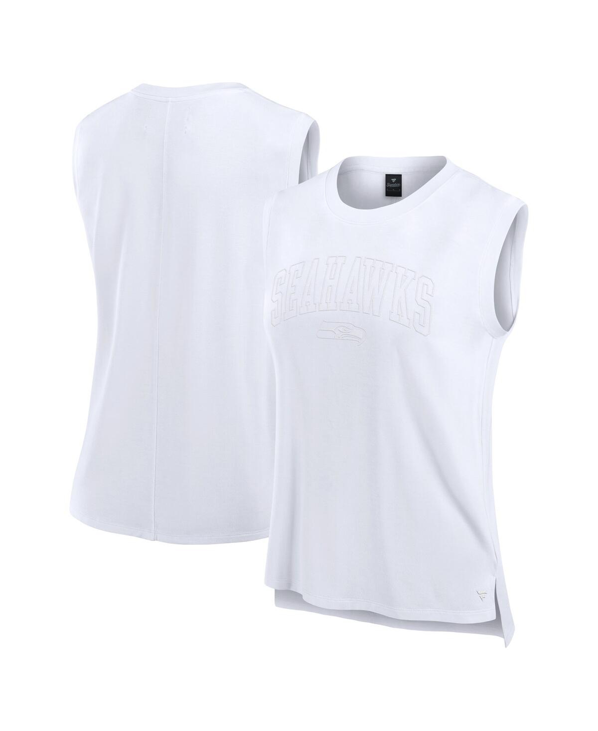 Women's White Seattle Seahawks Studio Gym Tank Top - White