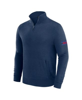 Men's Navy Buffalo Bills Franchise Quarter-Zip Sweater