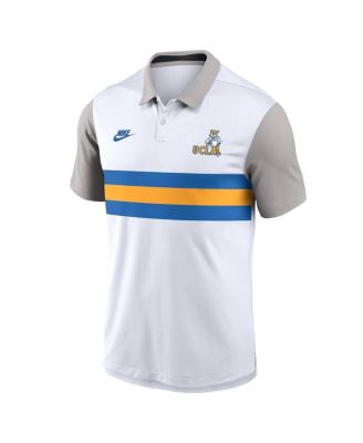Men's White/Gray UCLA Bruins Athletic Prep Legacy Logo Vapor Performance Polo Shirt