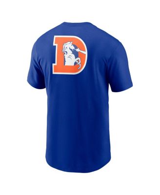 Men's Royal Denver Broncos Rewind Front and Back Hit Essential T-Shirt