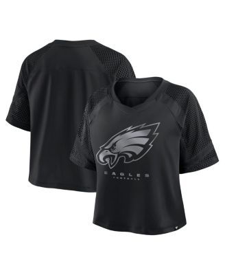 Fanatics - Women's Philadelphia Eagles Oversized Raglan V-Neck Blackout Fashion Jersey