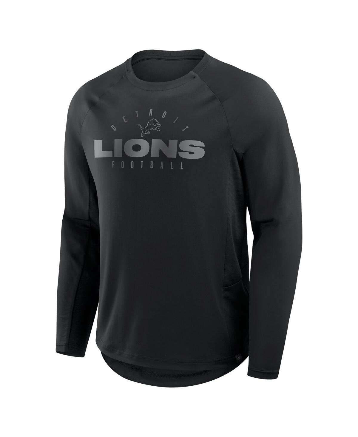 Fanatics Men's Black Detroit Lions Coverage Scheme Long Sleeve T-shirt In Black