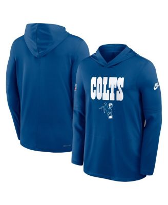 Men's Royal Indianapolis Colts Alt Pack Pass Accuracy Performance Long Sleeve Hoodie T-Shirt