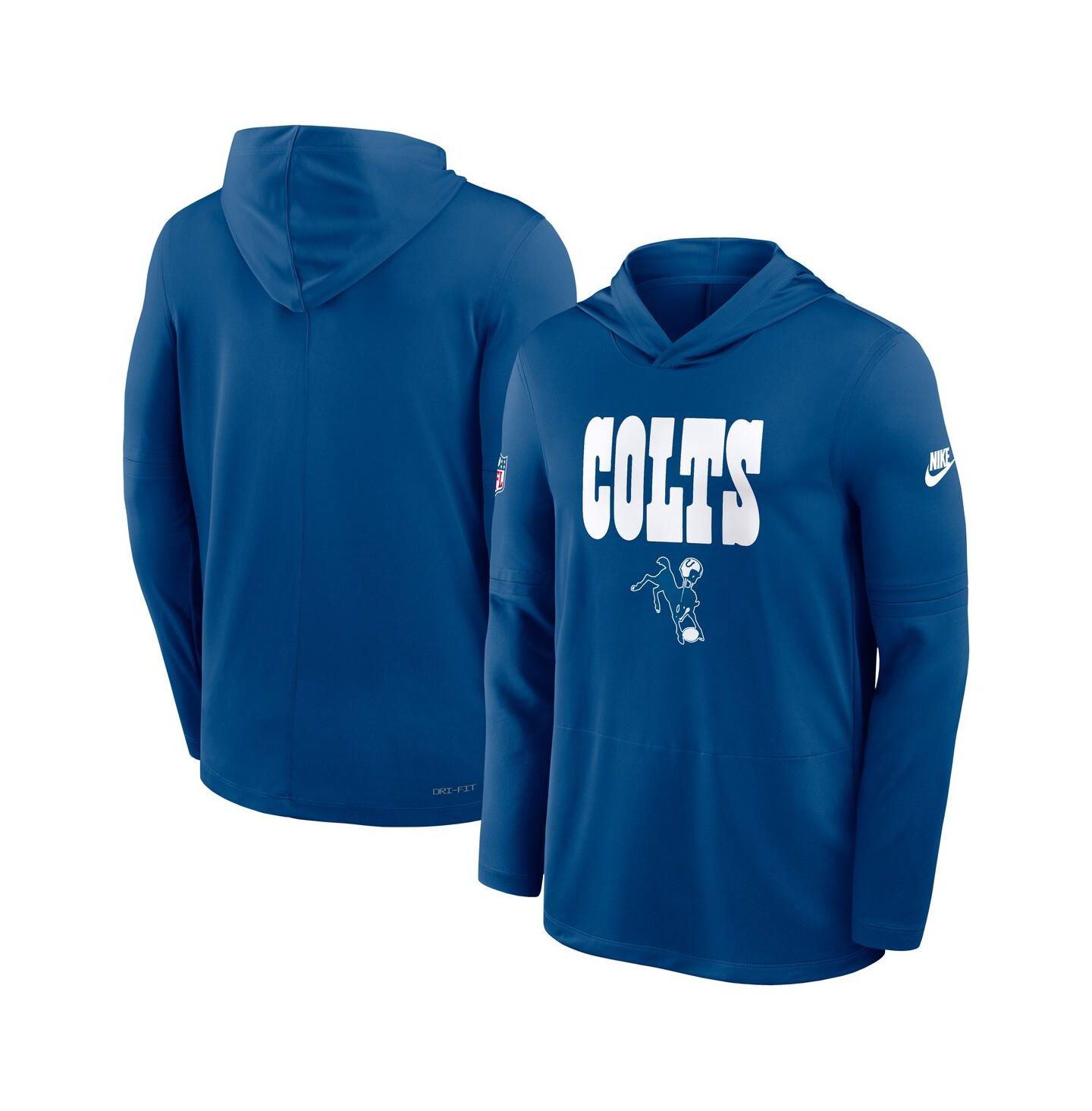 Мужские худи Nike Royal Indianapolis Colts Alt Pack Pass Accuracy Performance Long Sleeve T-Shirt — фото 4