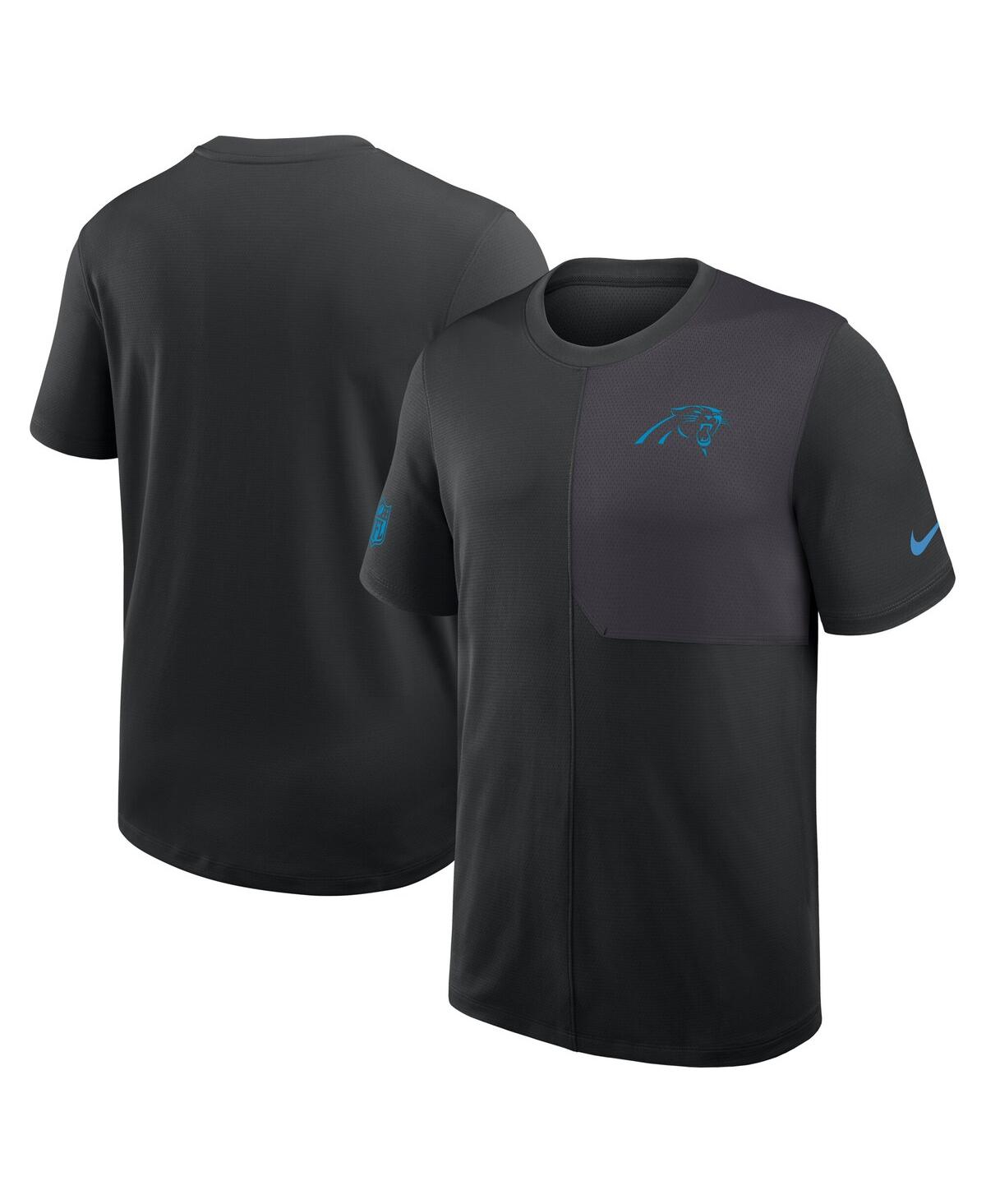 Men's Black Carolina Panthers Sideline Uv Performance Coach Shirt - Black