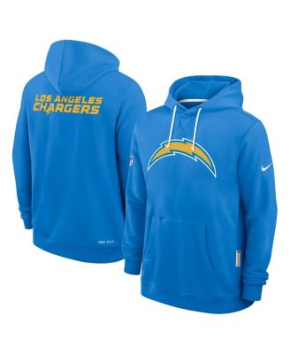 Men's Powder Blue Los Angeles Chargers Sideline Initial Home Performance Pullover Hoodie