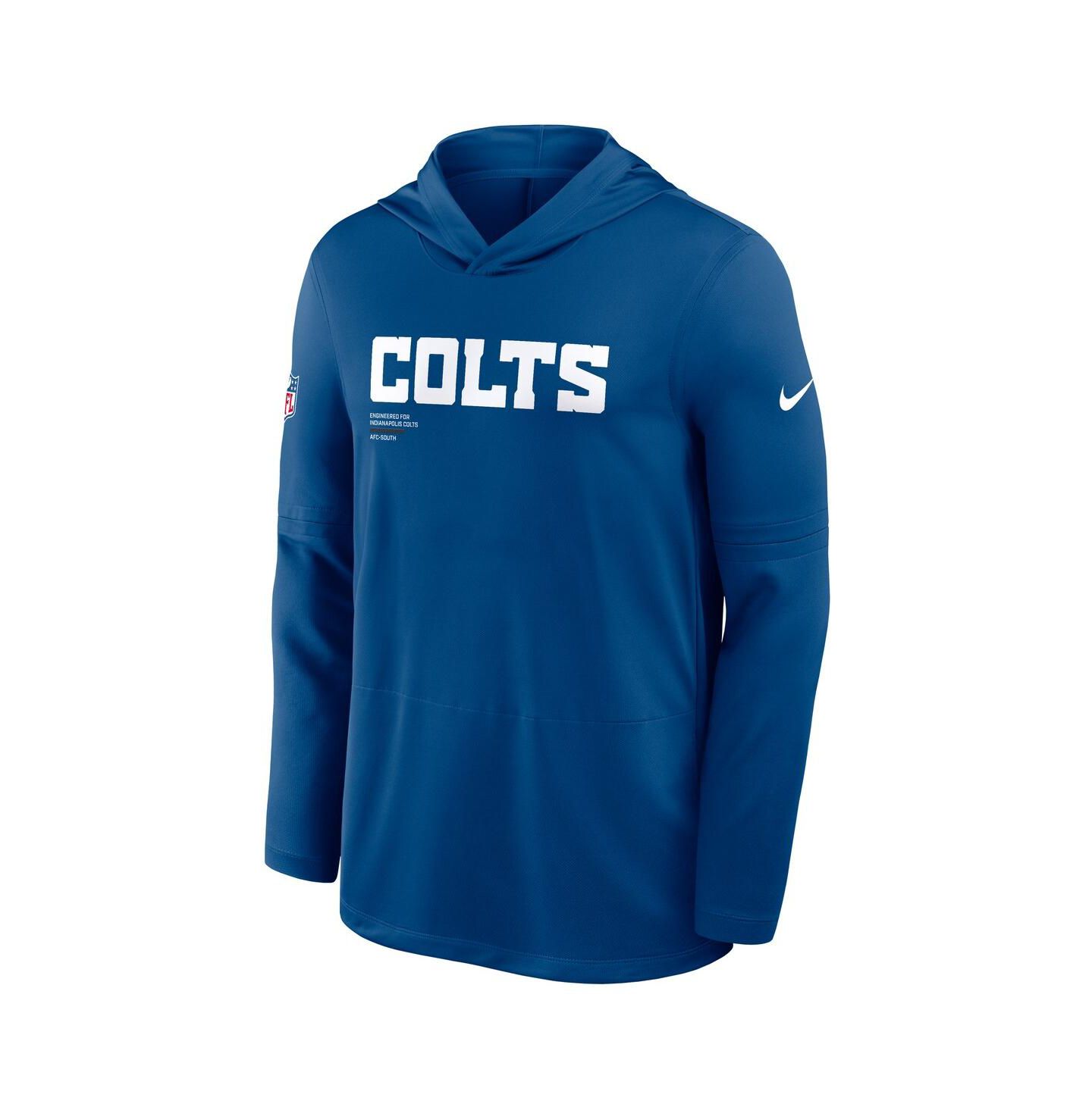Мужское худи Nike Royal Indianapolis Colts Sideline Pure Fury Performance Long Sleeve T-Shirt — фото 4