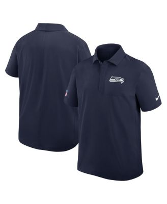 Men's College Navy Seattle Seahawks Sideline City Pride Woven Performance Polo Shirt