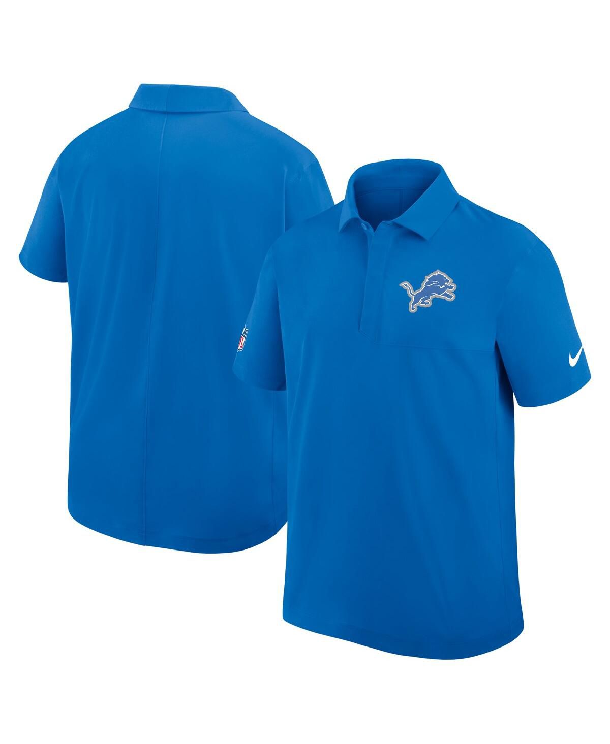 Мужская синяя рубашка поло Detroit Lions Sideline City Pride из ткани Performance Polo синего цвета