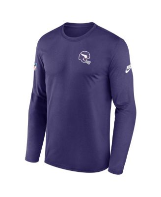 Men's Purple Minnesota Vikings Legend Small Logo Performance Long Sleeve T-Shirt