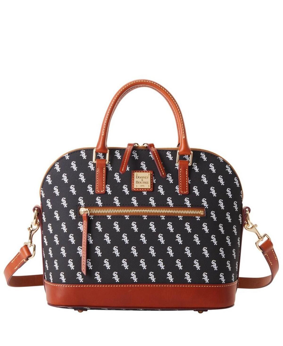 Dooney & Bourke Chicago White Sox Signature Domed Zip Satchel Purse In Black