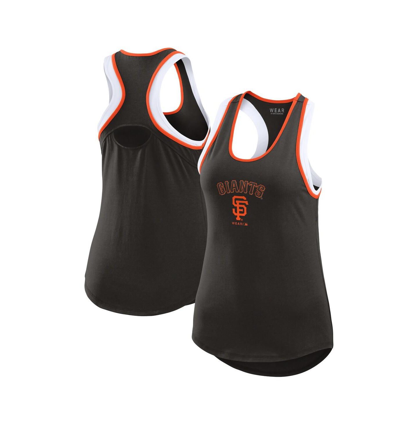 Женский топ WEAR by Erin Andrews Black San Francisco Giants Color Block Racerback — фото 1