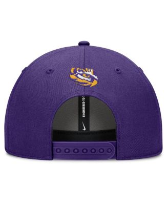 Men's Purple LSU Tigers Slanted Primetime Rise Performance Adjustable Hat