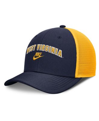 Nike - Men's Navy/Gold West Virginia Mountaineers Legacy Arch Rise Performance Trucker Adjustable Hat