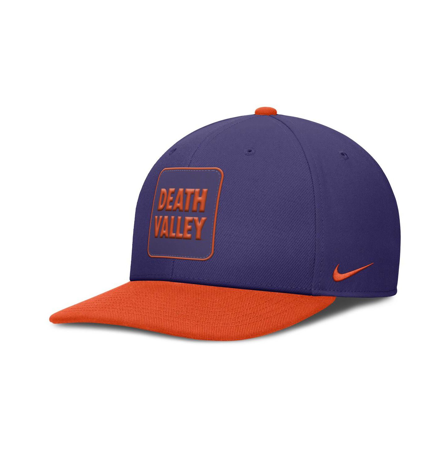 Мужская кепка Nike Purple/Orange Clemson Tigers 2025 Sideline Campus Pro Local Snapback Hat — фото 1