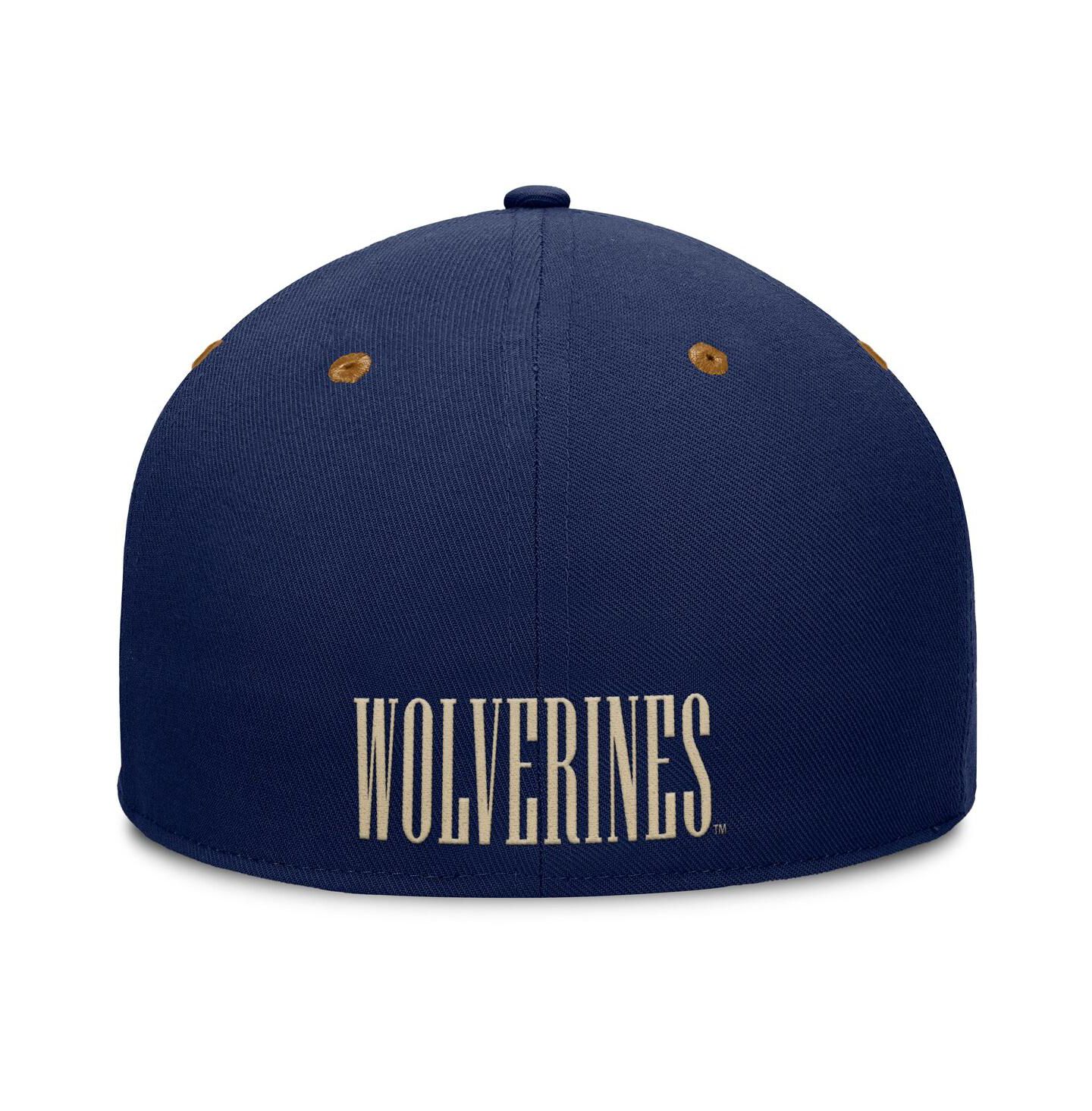 Мужская кепка Fanatics Navy/Brown Michigan Wolverines Noboa Fitted Hat — фото 4