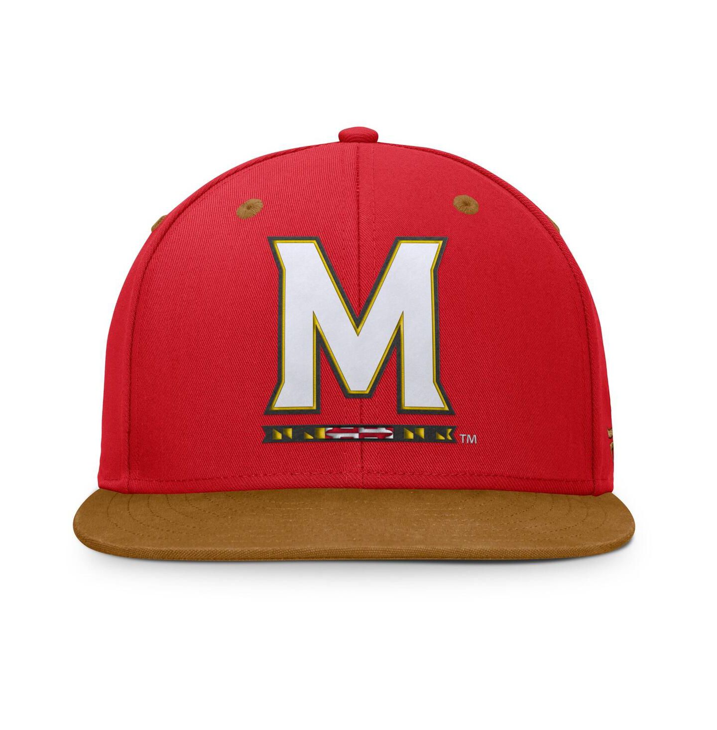 Мужская кепка Fanatics Red/Brown Maryland Terrapins Noboa Fitted Hat — фото 2