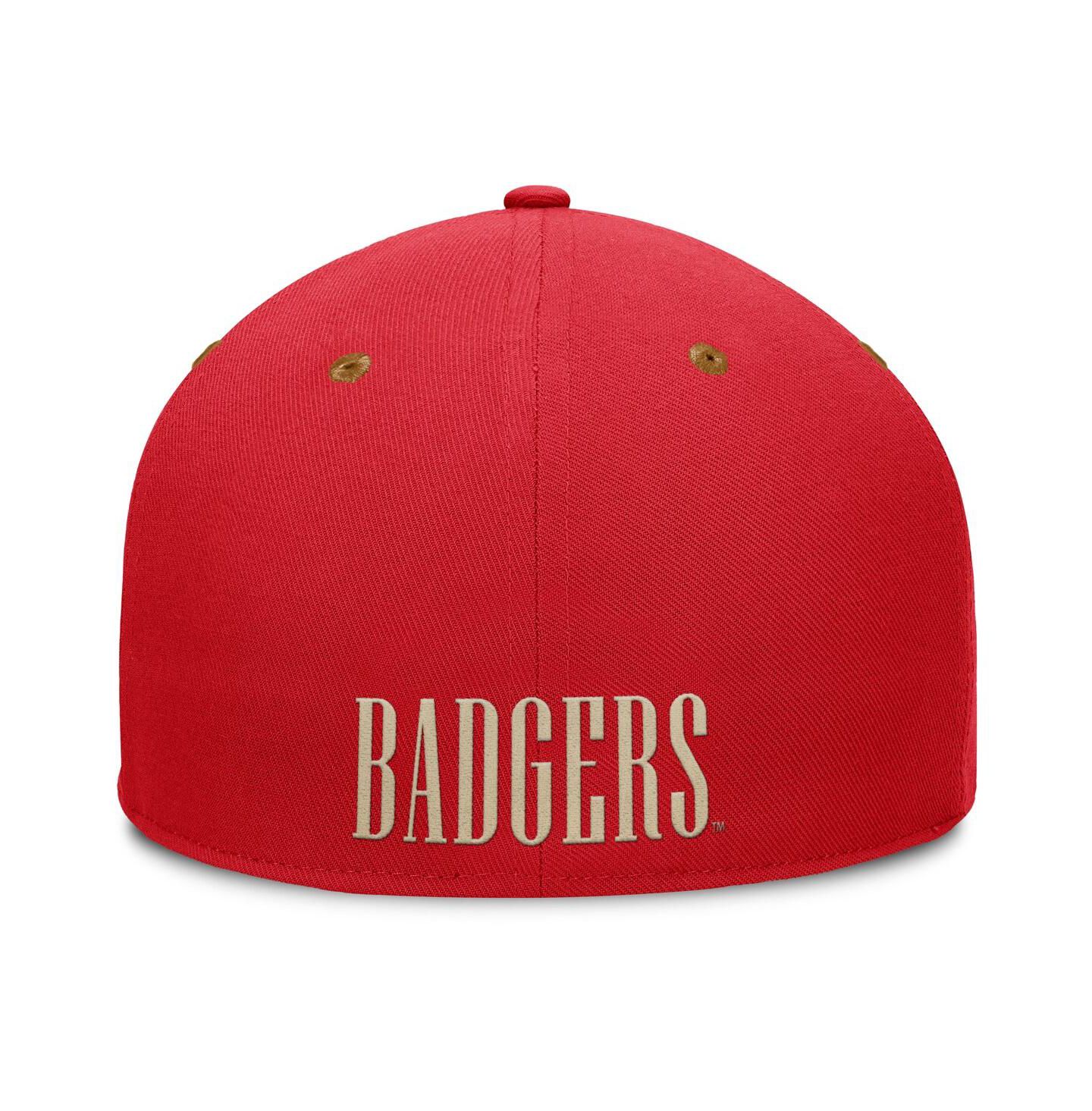 Мужская кепка Fanatics Red/Brown Wisconsin Badgers Noboa Fitted Hat — фото 4