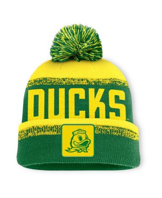 Fanatics - Men's Green/Yellow Oregon Ducks Thrive Cuffed Knit with Pom Hat