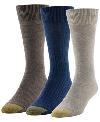 Gold Toe - Men's 3-Pack Oscar Texture Reinforced Toe Crew Socks
