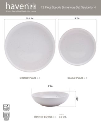 Speckled White 12 Pc. Dinnerware Set, Service for 4, Exclusively at Macy's
